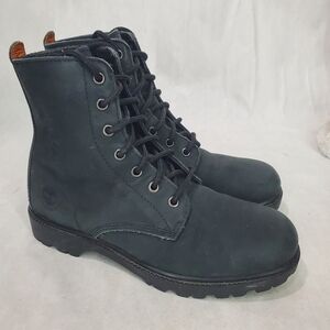 Timberland Waterproof Leather Lace-up Boots Black 7M Style 11301 Outdoor Work